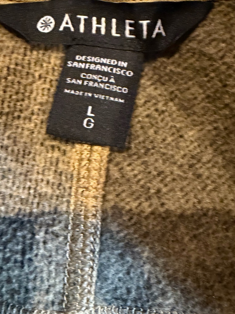 Athleta Olive and Yellow Zip-Front Fleece Jacket - Picture 5 of 10